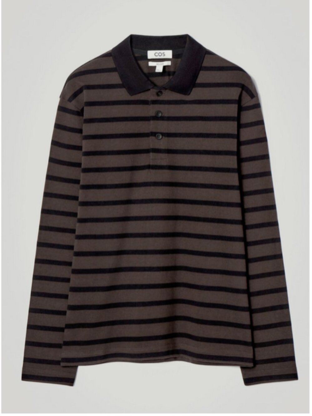 COS Striped Long Sleeved Polo Shirt